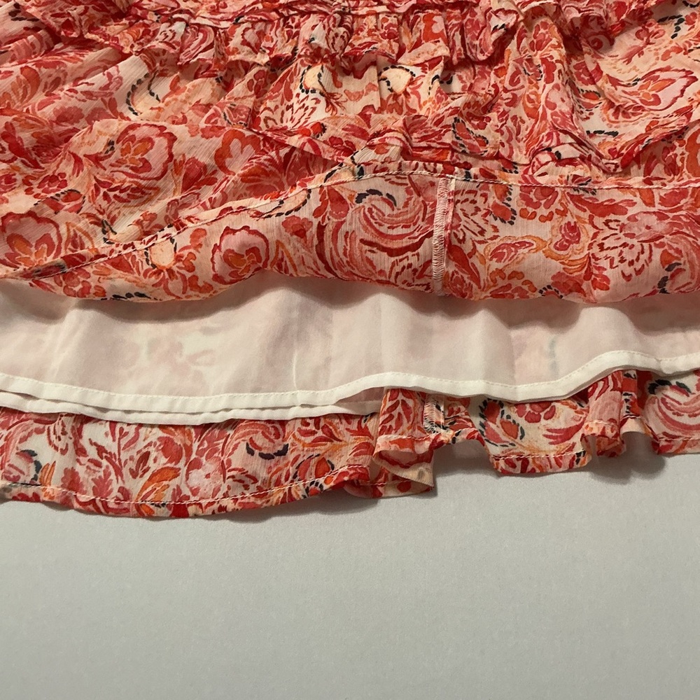 Sam Edelman NWT Large Paisley Red/Orange Mini Skirt - Picture 9 of 12